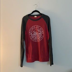 Aeropostale Red & Gray Long Sleeve Shirt